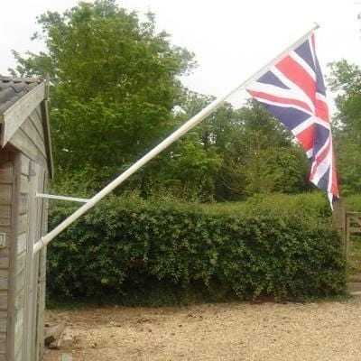 3 metre Wall mounted flagpole with angled bracket