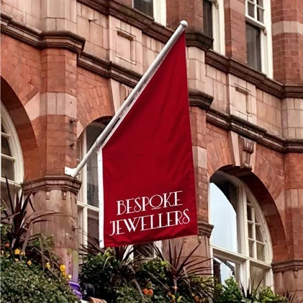 2 metre Wall mounted flagpole with angled bracket