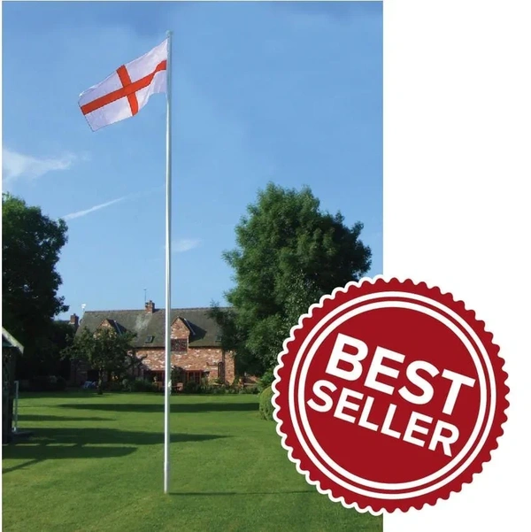 6 metre high flagpole with 5 aluminium pole sections